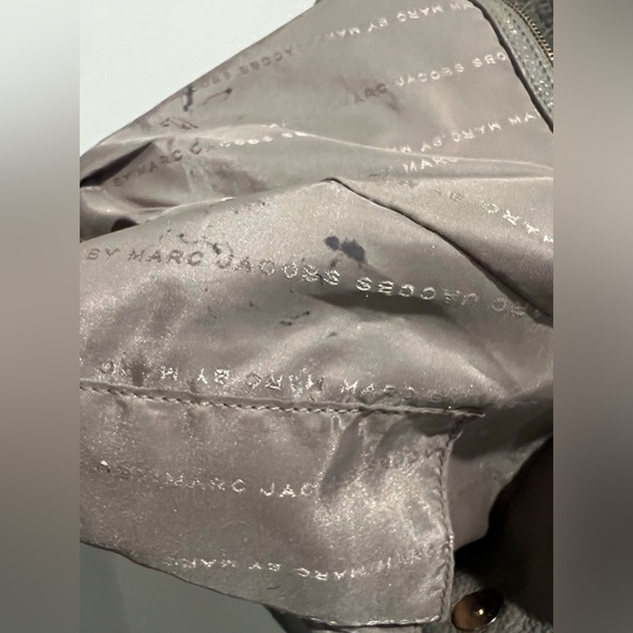 Auth MARC BY MARC JACOBS Classic Q Fran - Gray Leather Tote Bag USED - Picture 14 of 16